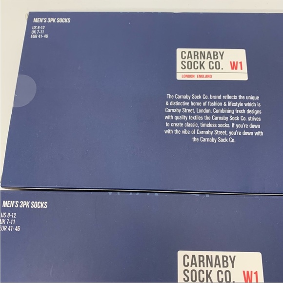 Carnaby Sock Co. London Theme Set Of 3 Boxed Two Pack New Nwt Nib Men Size 8-12 - Picture 8 of 10